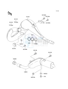 KDX 220 A [KDX220R] (A9) [KDX220R] drawing MUFFLER-- S- -