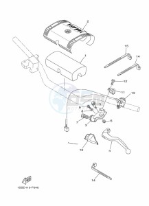 YZ125X (B1B5) drawing HANDLE SWITCH & LEVER