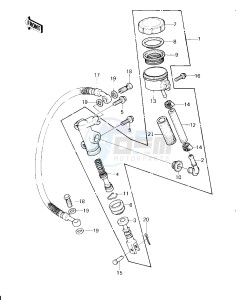 KZ 750 H [LTD] (H1) [LTD] drawing REAR MASTER CYLINDER -- 80 H1- -