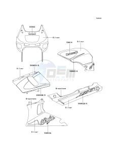 ZX 600E [ZX-6 NINJA ZZR 600] (E10-E13 E13 CAN ONLY) ZZR 600 drawing DECALS-- SILVER_GRAYSTONE- --- E10- --- CN- -