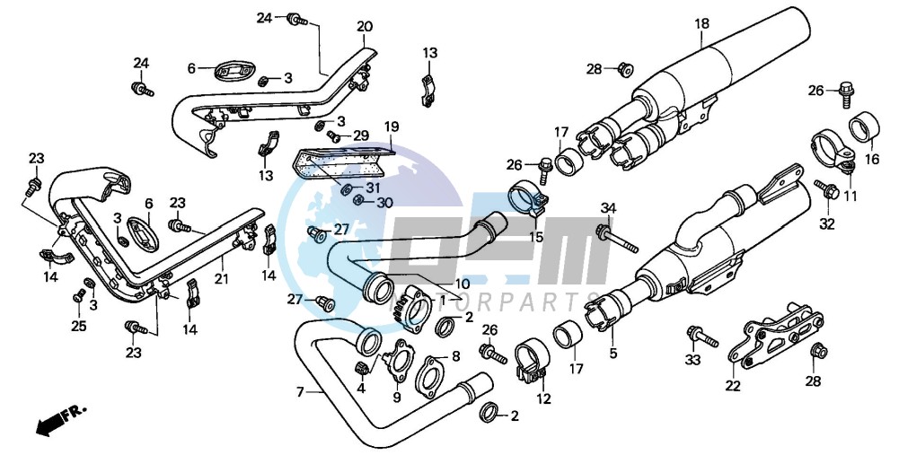 EXHAUST MUFFLER (VT1100CV)