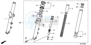 NSA700A9 France - (F / CMF MME) drawing FRONT FORK