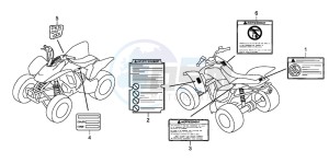 TRX250EX SPORTRAX 250 EX drawing CAUTION LABEL (TRX250EX6/7/8)