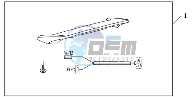 REAR SPOILER HONTEREY BLUE METALLIC