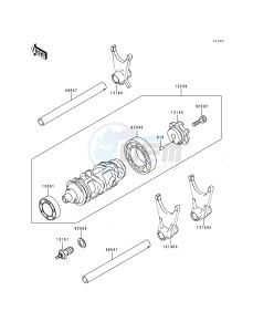 ZX 600 F [NINJA ZX-6R] (F1-F3) [NINJA ZX-6R] drawing GEAR CHANGE DRUM_SHIFT FORK-- S- -