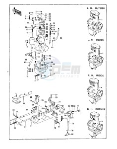 KZ 900 A (A4-A5) drawing CARBURETORS