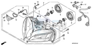 CBR125RWA UK - (E / WH) drawing HEADLIGHT (CBR125RW7/RW9/RWA)