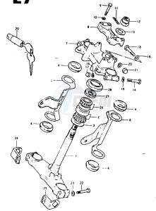 GSX1100 (T-X) drawing STEERING STEM (GSX1100T, GSX1100X)