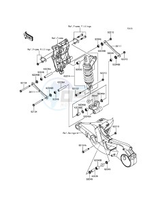 NINJA H2R ZX1000PGF EU drawing Suspension/Shock Absorber