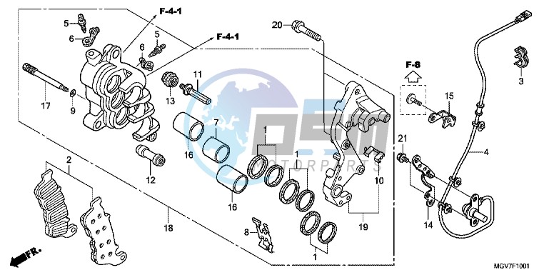 R. FRONT BRAKE CALIPER (CBR600FA)