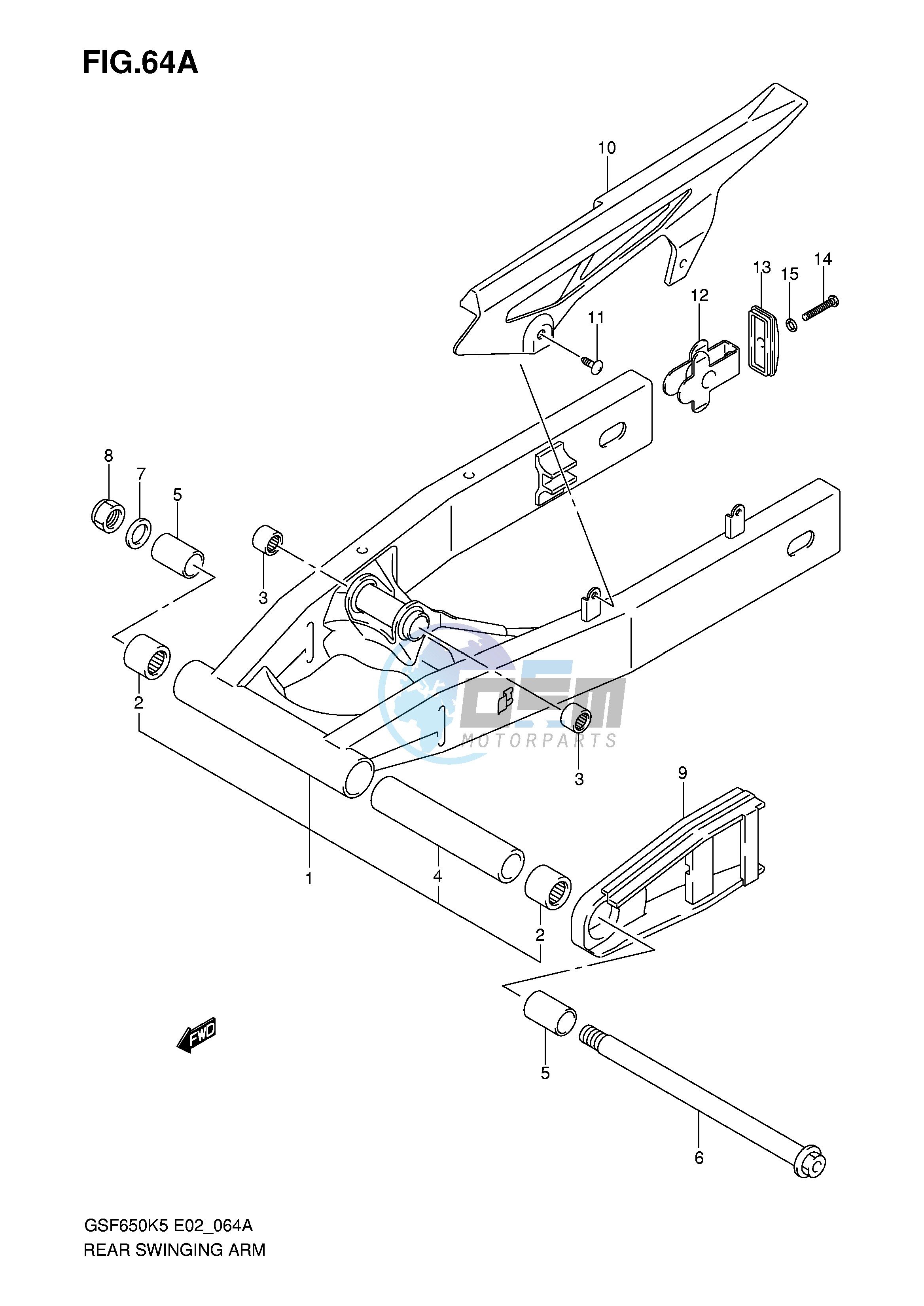 REAR SWINGING ARM (GSF650AK5 UAK5 SAK5 SUAK5 AK6 UAK6 SAK6 SUAK6)