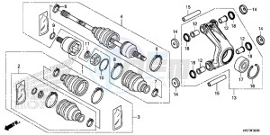 TRX420FA6H Europe Direct - (ED) drawing REAR KNUCKLE/REAR DRIVESHAFT