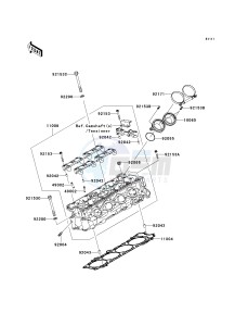 KRF 750 F [TERYX 750 4X4 NRA OUTDOORS] (F8F) C8F drawing CYLINDER HEAD