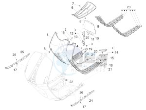 946 150 4T 3V ABS ARMANI (NAFTA) drawing Central cover - Footrests