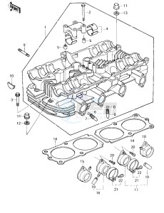 KZ 1000 D [Z1R] (D3) [Z1R] drawing CYLINDER HEAD -- 80 D3- -