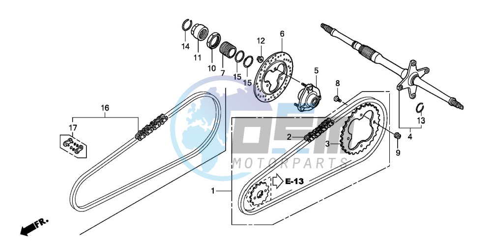 REAR WHEEL AXLE