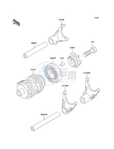 KX85 / KX85 II KX85A6F EU drawing Gear Change Drum/Shift Fork(s)