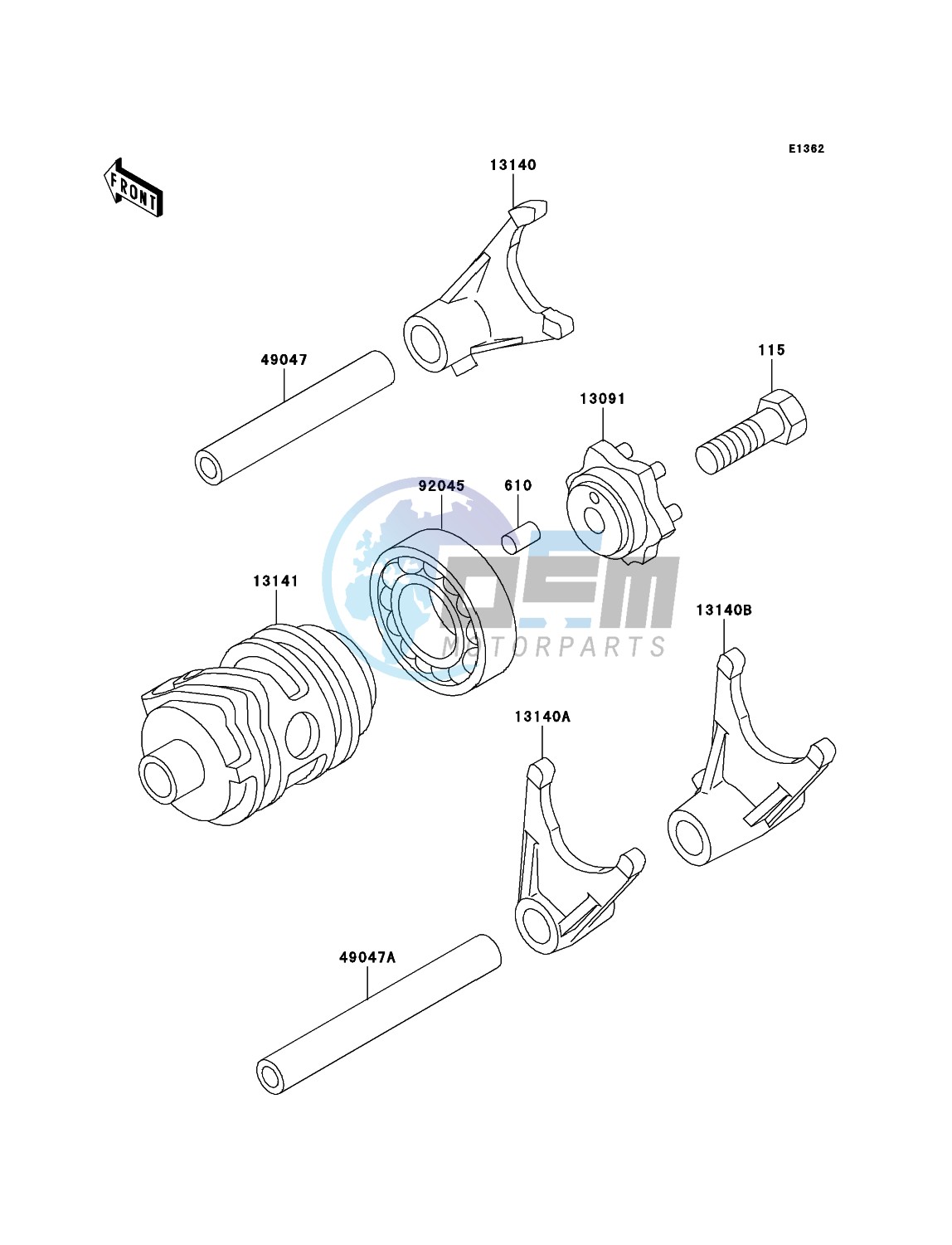 Gear Change Drum/Shift Fork(s)