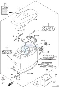 DF 250 drawing Engine Cover (Black)