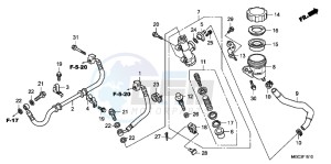 CB1100AD CB1100 ABS UK - (E) drawing RR. BRAKE MASTER CYLINDER (CB1100A)