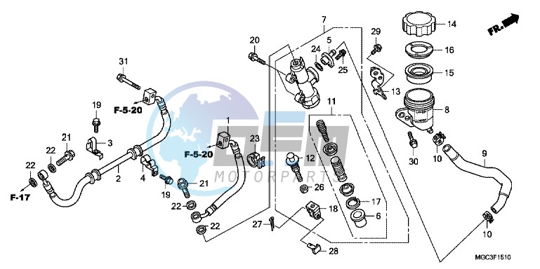 RR. BRAKE MASTER CYLINDER (CB1100A)