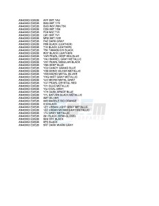 AN400 (E3-E28) Burgman drawing * COLOR CHART *