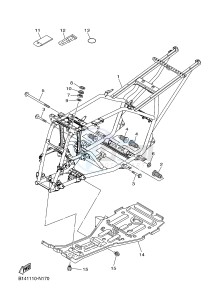 YFM350A YFM350TE GRIZZLY 350 2WD (B142 B143 B144) drawing FRAME