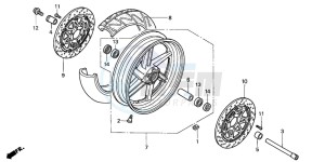 CBR900RR FIRE BLADE drawing FRONT WHEEL