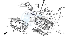 XL600V TRANSALP drawing CYLINDER/CYLINDER HEAD (REAR)