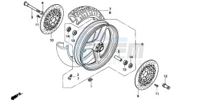 CB1000F drawing FRONT WHEEL