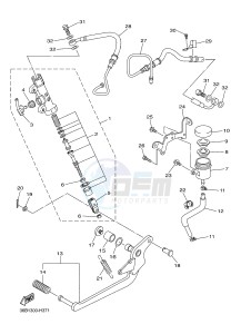 XJ6FA 600 DIVERSION F (ABS) (1DG5 1DG6) drawing REAR MASTER CYLINDER