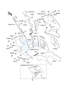 ZX 1100 D [NINJA ZX-11] (D7-D9) [NINJA ZX-11] drawing COWLING LOWERS