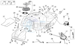 Tuono 1000 v4 R APRC ABS drawing Fuel Tank