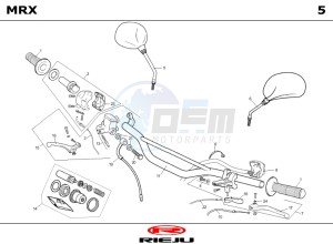 MRX-50-YELLOW drawing HANDLEBAR - CONTROLS