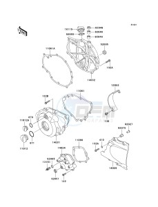 EX 500 D [NINJA 500R] (D6F-D9F) D8F drawing ENGINE COVER-- S- -