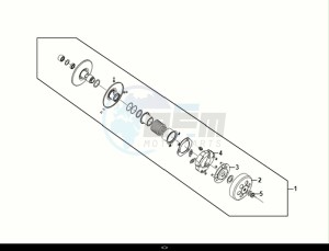 FIDDLE IV 125 (XG12W1-IT) (M0) drawing DRIVEN PULLEY ASSY