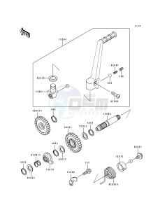 KX 125 J [KX125] (J2) [KX125] drawing KICKSTARTER MECHANISM