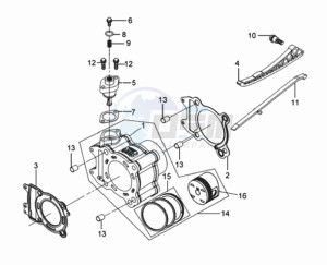 GTS250 INJECTION drawing CYLINDER MET PISTON / CYLINDER GASKETS TOP AND BOTTOM