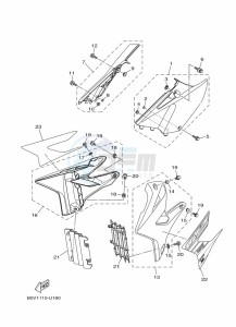 YZ125 (B0V2) drawing SIDE COVER