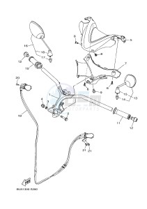 MWS125-C TRICITY 125 (BU51 BU53) drawing STEERING HANDLE & CABLE