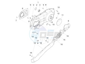 Liberty 125 4t Delivery e3 Single drawing Crankcase cover - Crankcase cooling