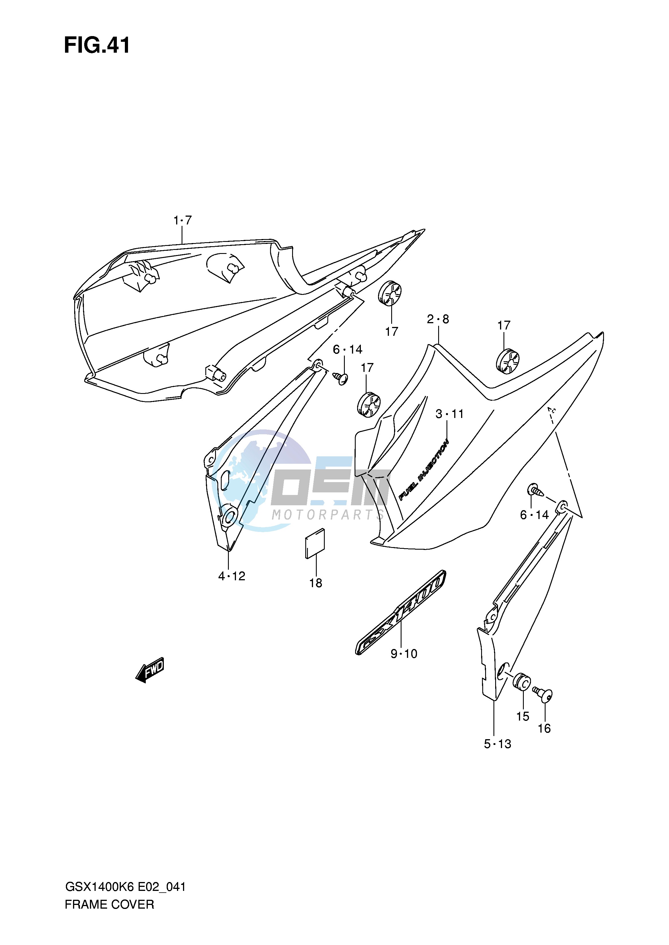 FRAME COVER (GSX1400K6 K7)