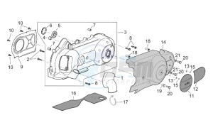 Scarabeo 125-200 e2 (eng. piaggio) drawing Variator cover