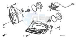 CBR600RR9 UK - (E / MME SPC 3E) drawing HEADLIGHT