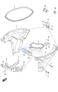 DF 9.9B drawing Side Cover Tiller Handle w/Power Tilt