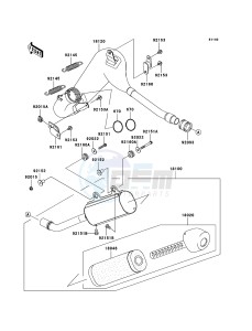 KX125 KX125M7F EU drawing Muffler(s)