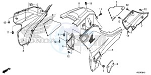 TRX420FE1G TRX420 Europe Direct - (ED) drawing SIDE COVER/TANK COVER