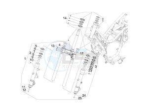 GP 800 drawing Fork steering tube - Steering bearing unit