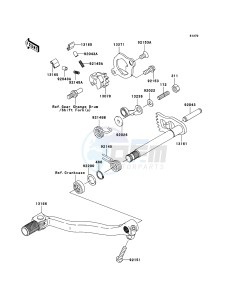 KX250F KX250T8F EU drawing Gear Change Mechanism