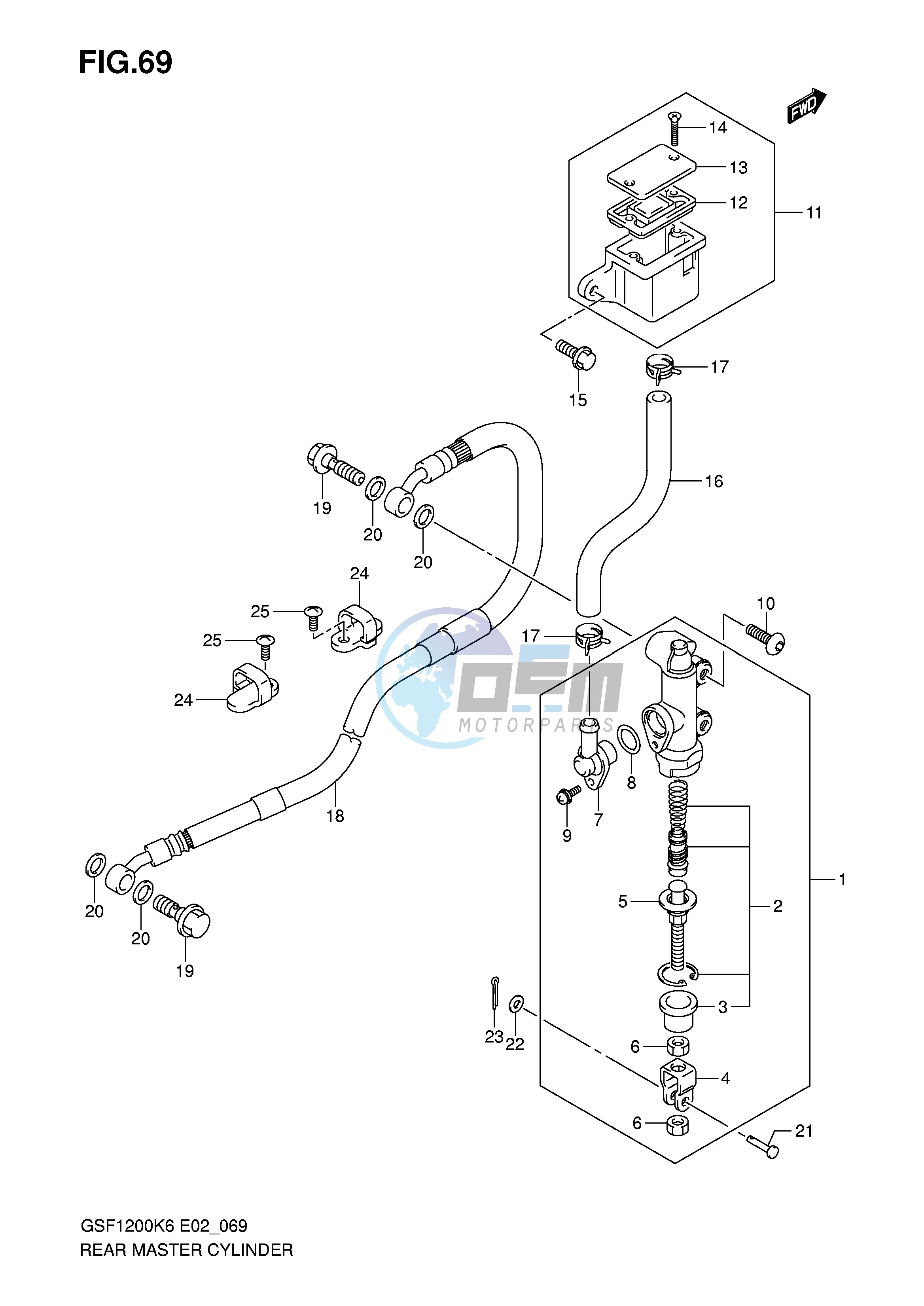 REAR MASTER CYLINDER (GSF1200K6 SK6)